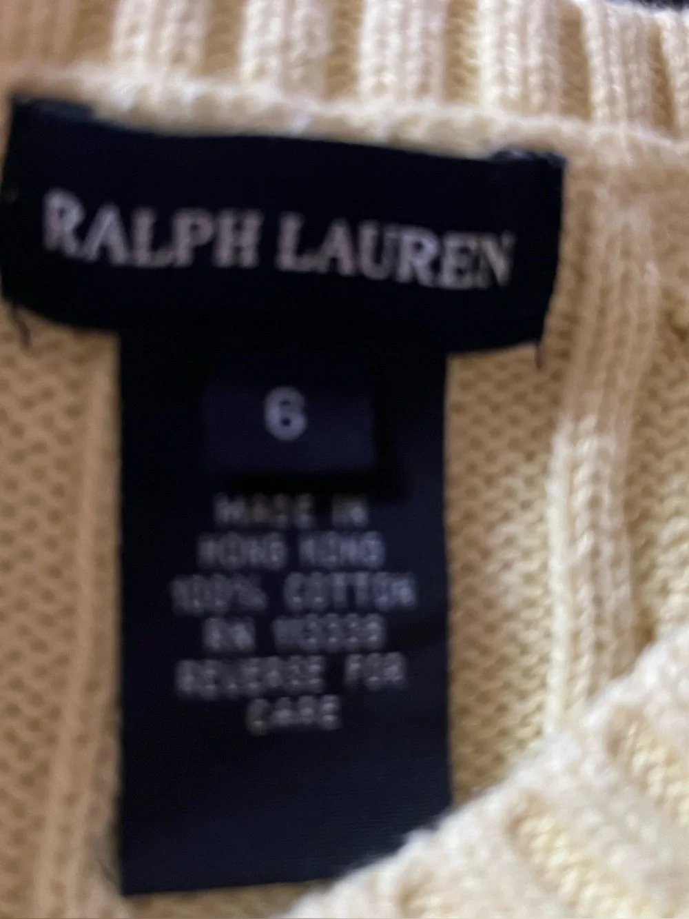 Ralph Lauren Yellow Cable Knit Sweater with Pink Polo Logo